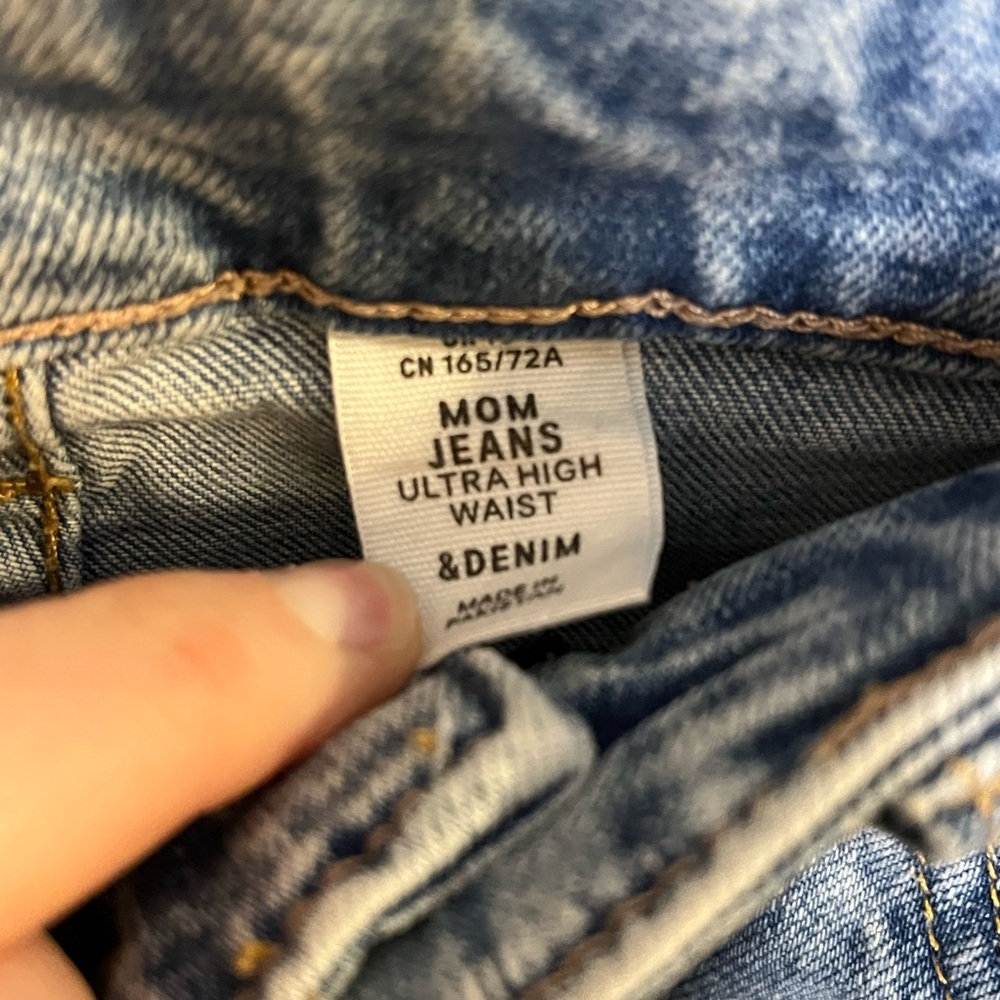& Denim Distressed Blue Denim Jeans - Picture 8 of 11